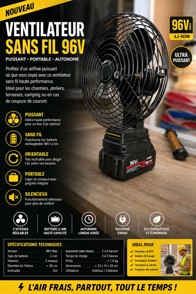 Ventilateur sans fil