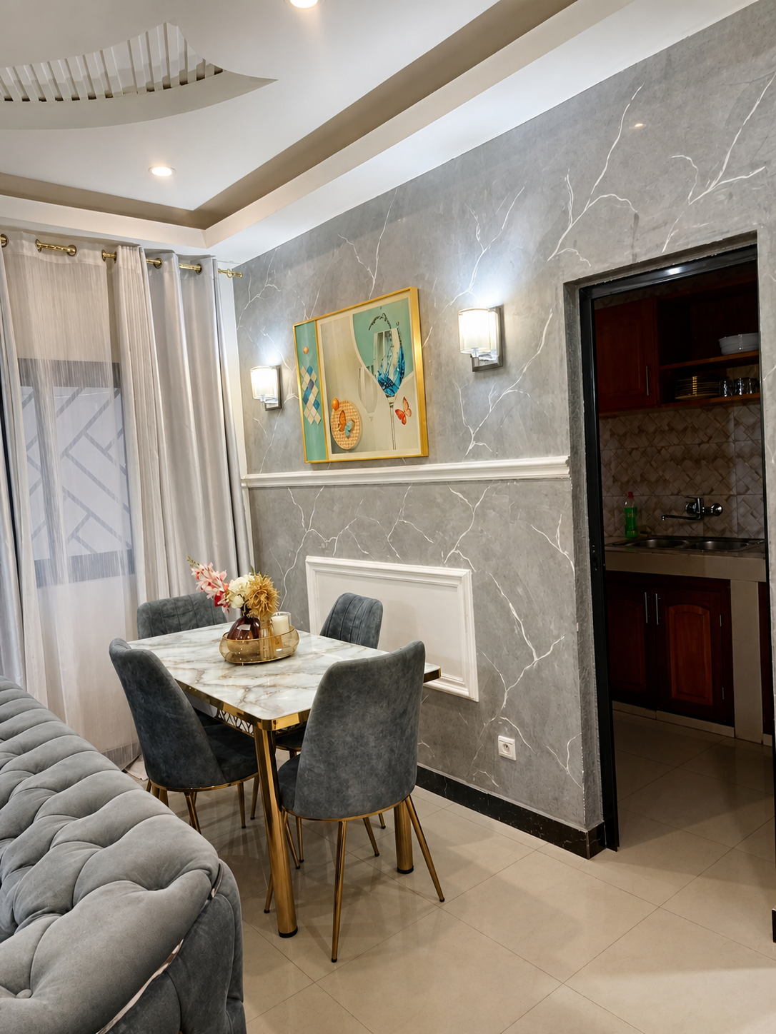 appartement meublé 3 chambre salon